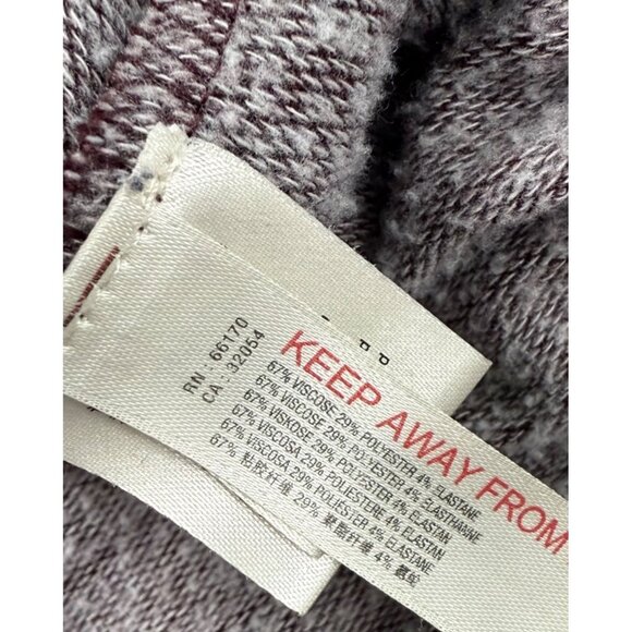 XS We the Free People Bonfire Hoodie Cropped Sweatshirt Fig Maroon Oversized Coz - Picture 11 of 11